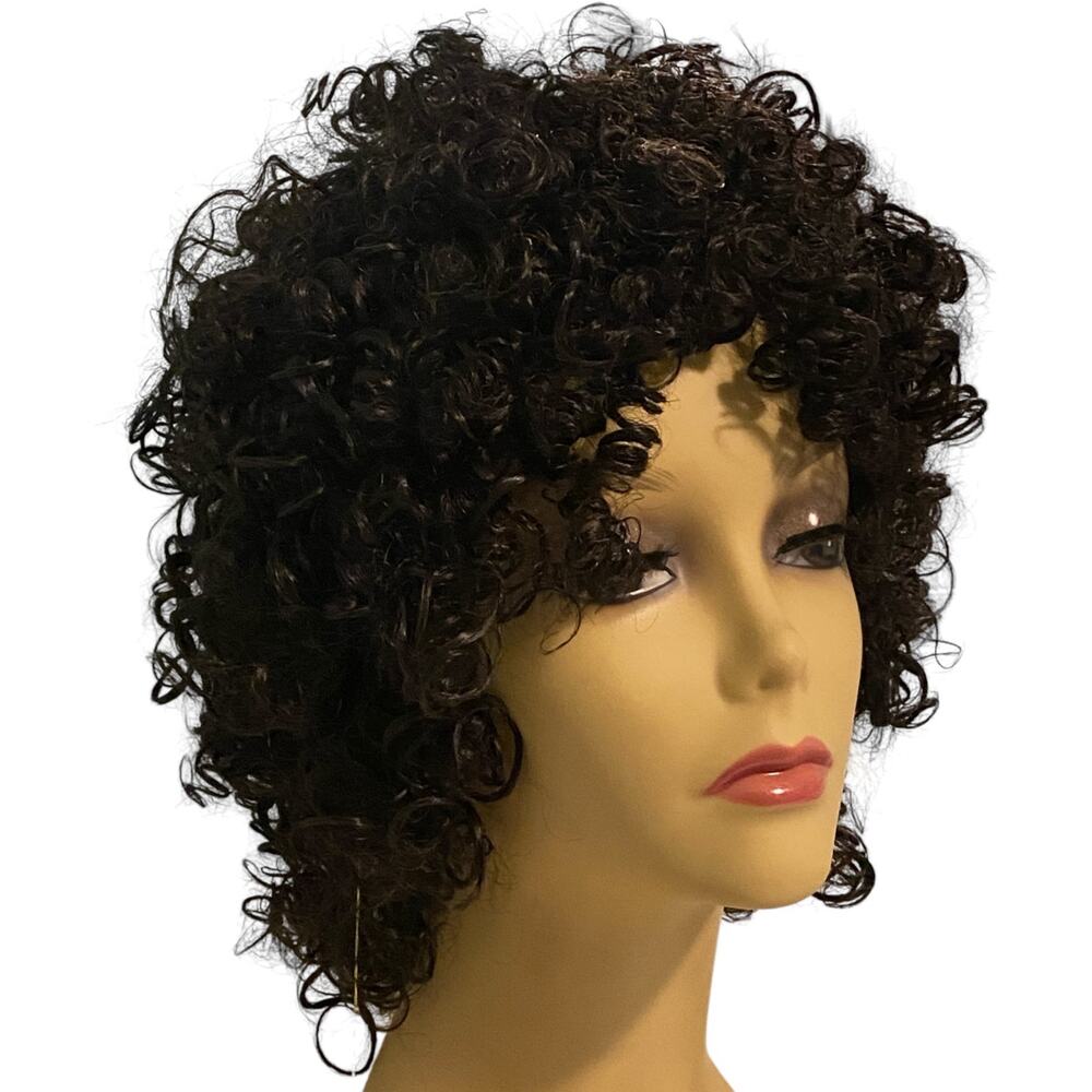 Ashro Katrina 100% Human Hair Wig Jet Black Kinky Curly Women's Large Size NWT